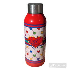 BRIGHTON Water Bottle Tom Clancy Hearts Red LOVE AND JOY Stainless Steel